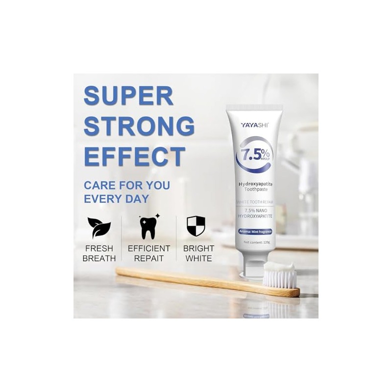 Set 3-Pack Hydroxyapatite Toothpastes for Enamel Protection and Tooth Strengthening,