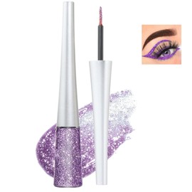 Glitter Purple Liquid Eyeliner, Sparkly Eye Glitter Pencil, Waterproof Glitter Eyeshadow, Long-Lasting Shimmering Quick Dry Makeup for Women Eye Makeup