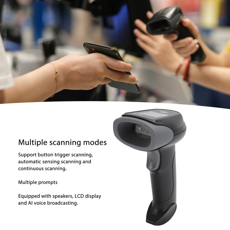 Barcode Scanner Wired USB Wireless 2.4G Bluetooth Handheld 1D 2D