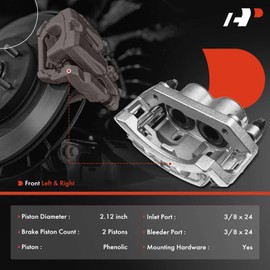 A-Premium Disc Brake Caliper Assembly with Bracket Compatible with Select Ford Models - E-150/Econoline 2004-2006, E-150 Club Wagon 2004-2005 - Front Driver and Passenger Side, 2-PC Set