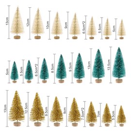 JEEZAO Artificial Christmas Tree, Mini Desktop Christmas Tree, Miniature Decoration Christmas, Christmas Tree Decoration for Table Decoration, Shop Window (Set 1 (24 Pieces)