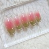 Shy Guava Handmade Nail Tip Magnetic Gradient - Short Oval