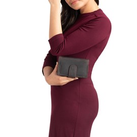 STILORD 'Tilda' Women's Leather RFID Wallet Large Vintage Purse for Women Leather Wallet with Many Compartments Genuine Leather, Dark - Brown, coin purse