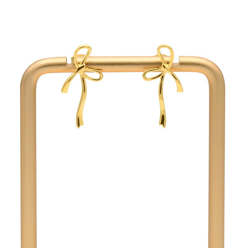 Delicate Bow Earrings for Women - Sterling Silver Hypoallergenic Jewelry,