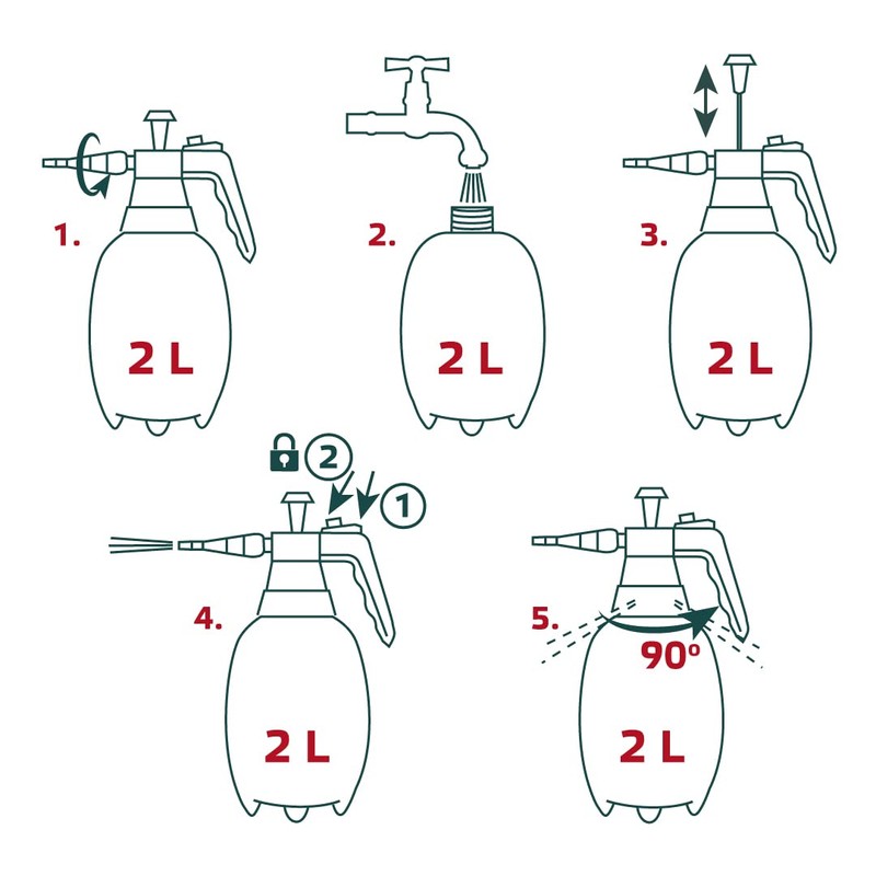 VERTO 2 Litre Hand Pressure Sprayer - Pressure from 2