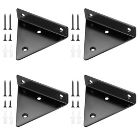 Pack of 4 Floating Shelf Brackets, Invisible Triangle Wall Brackets, Hidden Wall Shelf Brackets, Wall Mounted, Heavy Duty Metal Wall Brackets for Storage Shelf, Bookshelf
