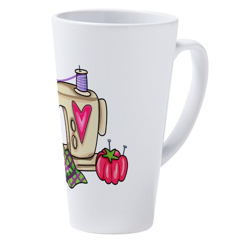 CafePress SEWING MACHINE 17 oz Latte Mug