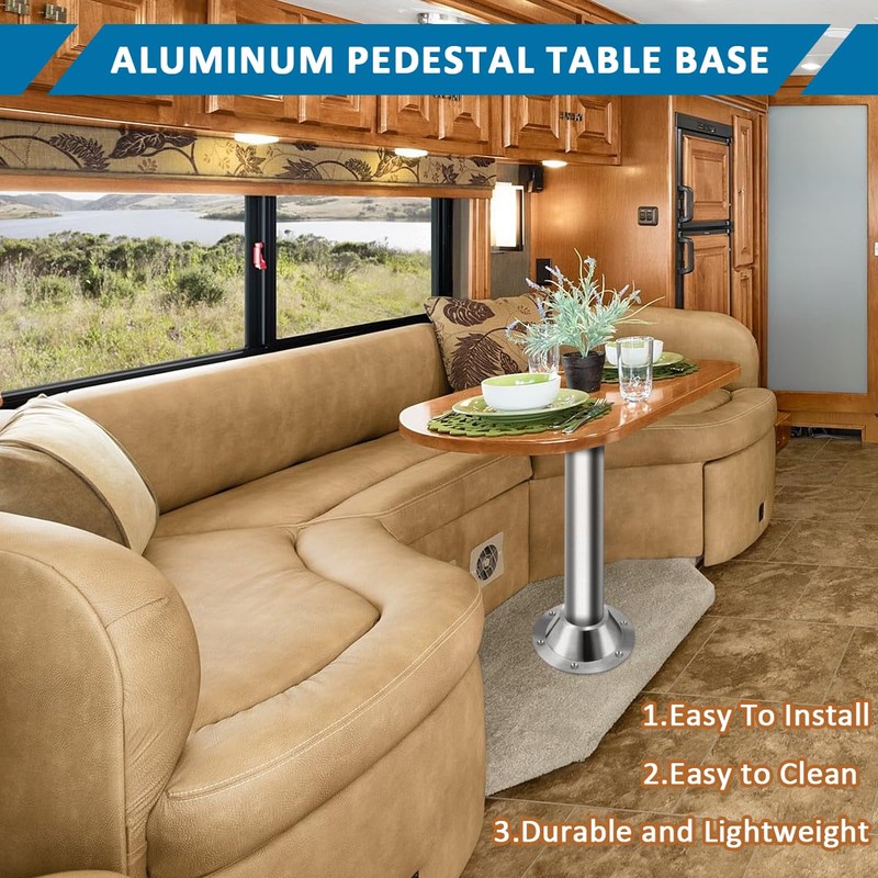 SAQXK 4 Pack Aluminum RV Table Base Mount Heavy Duty