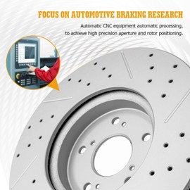 ACB ZONE Disc Brake Rotor Front Drilled and Slotted Vented Rotors for Honda Accord 2018 2019 2020 2021 2022, Civic Si 2022