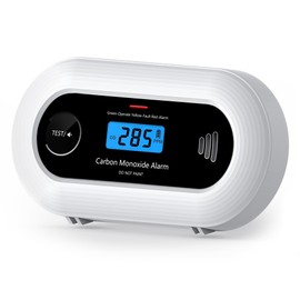 Carbon Monoxide Detector, Portable 10-Year Battery CO Alarm with Digital LCD Display, Battery Powered CO Detector for Home, Office and Travel