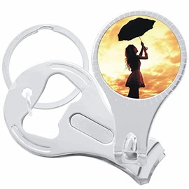 Umbrella Girl Nail Clippers Plus Bottle Opener Keychain