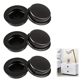 6 Pieces Circular Recessed Pull Handles Recessed Sliding Door Handles Concealed Pull Handles Knob Recessed Finger Pull for Drawers Wardrobes Cabinets Custom Furniture