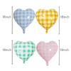 8pcs Checkered Heart Balloons Striped Plaid Heart Mylar Balloons for