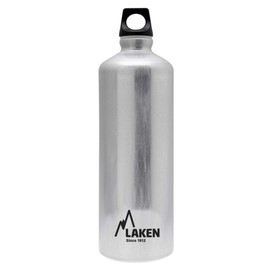 Laken Futura Water Bottle with Narrow Mouth, Single Wall Lightweight Aluminum BPA, Leak-Proof Screw Cap, 1 Litre, Aluminum