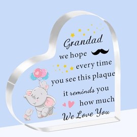 SDOFY Grandad Gifts Grandad Birthday Gifts Christmas Gifts for Grandad Fathers Day Acrylic Plaque Gifts from Granddaughter