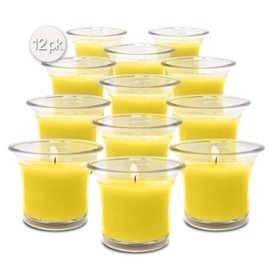 Hyoola - Velas aromáticas en vasos de plástico (12 horas, 12 unidades), color citronela