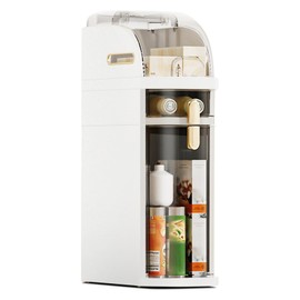 2-Tiers Slim Bathroom Storage Cabinet,Waterproof Free Standing Toilet Paper Holder,Mobile Waterproof Narrow Bathroom Storage Organizer with Wheels and Drawers for Kitchen Bedroom Laundry Room