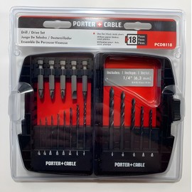 Porter-Cable Porter Cable 18 Piece Drill and Drive Set Screw Bits Storage Case Wood Metal New