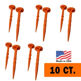 Low Profile Survey Stakes - High-Visibility - Survey Markers Boundary Markers Hi-Vis Garden Stakes (10-Pack (Orange)