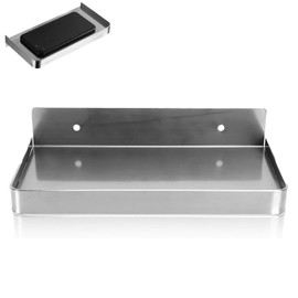 Cyrank Bathroom Cell Phone Shelf, Stainless Steel Wall Mount Toilet Phone Holder Bathroom Wall Shelf Small Floating Shelves Wipes Holder for Toilet