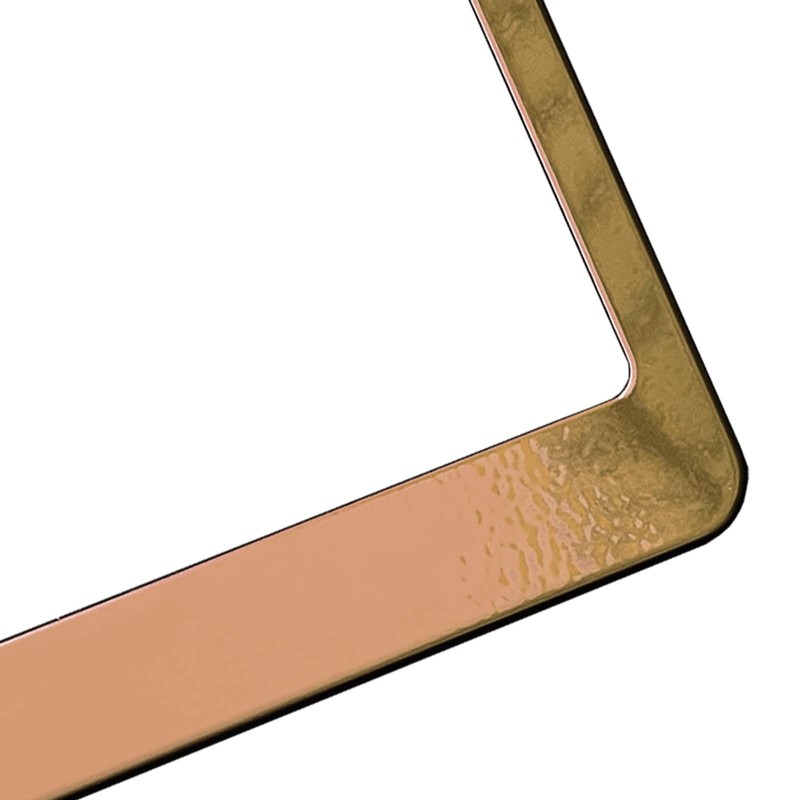 NAROWAN Silicone Back Guard License Plate Frame Rose Gold Mirror