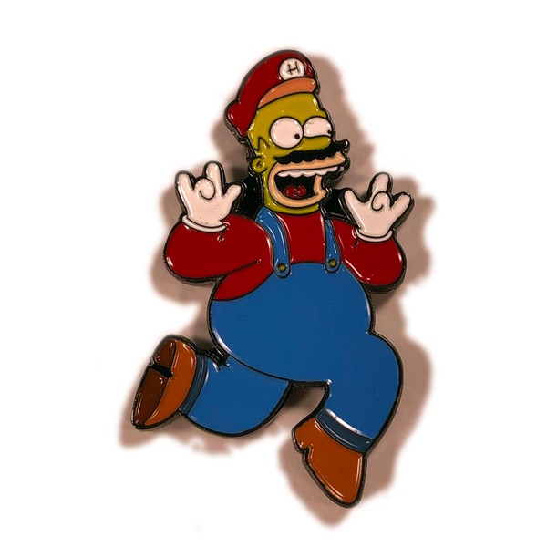 Homer Italian Game Character Mashup Jumps LAPEL HAT PIN Brooch