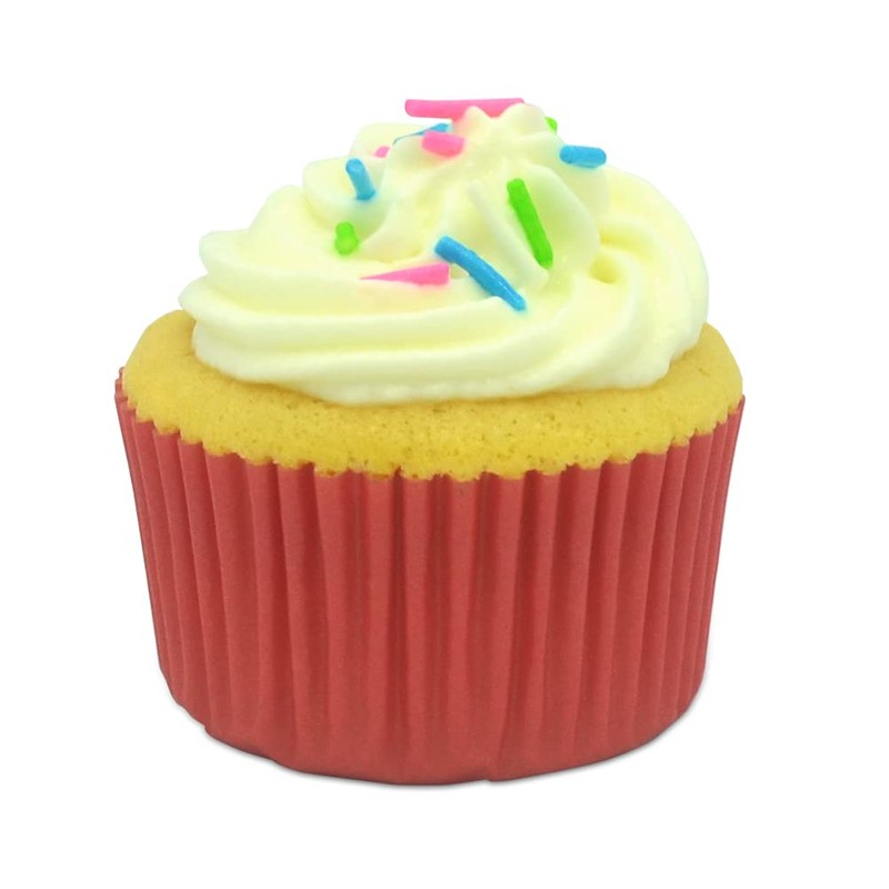 Bakehope Standard Baking Cups, Classic Red Greaseproof Festive Cupcake Liners,