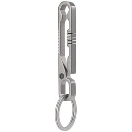 [KeyUnity] KM07 Titanium Keychain, Belt Clip, Simple Style with Keyring, 2-in-1 Screwdriver + Keychain, Titanium Alloy, Lightweight, Rust-free, Easy to Carry, Keychain, Unisex, Gift (Titanium, Clip),
