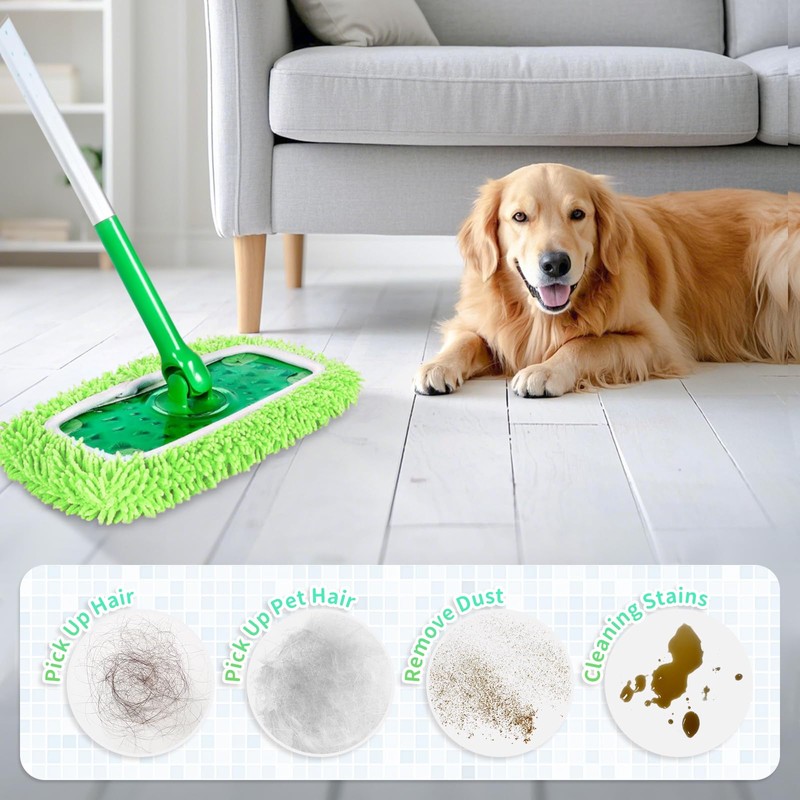 8 Pack Reusable Mop Pads Compatible with Swiffer Sweeper, Microfiber