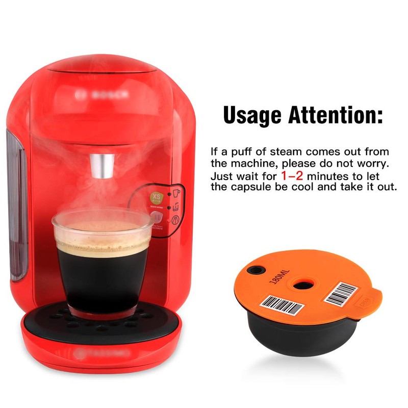 i Cafilas Refillable Coffee Capsule for Tassimoo Boosch, Reusable Refill