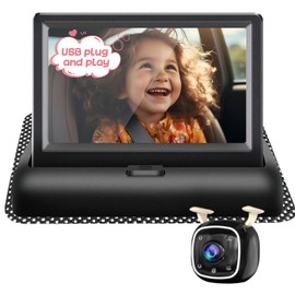 RVGoNow Baby Car Camera with 4.3'' Monitor, USB Powered Rear Facing Seat Camera, HD 1080P Night Vision, 150° Wide Angle, Easy Installation, Safe & Portable Baby Monitor