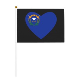 Flag of Nevada Heart Small Mini Flag Party Decoration Flag Holding Flag 5x8 in Ten Piece