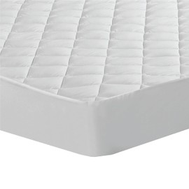 All-In-One Water-Resistant Performance Stretch Moisture Wicking Fitted Mattress Pad, Queen, White