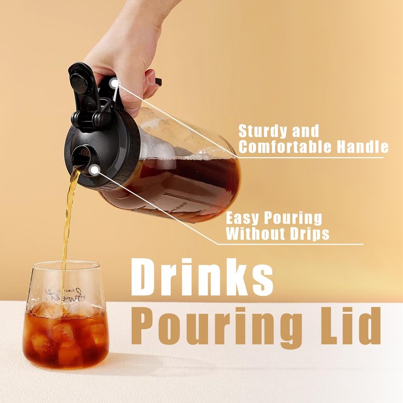 Mason Jar Pour Spout Lid for Wide Mouth Mason Jars,