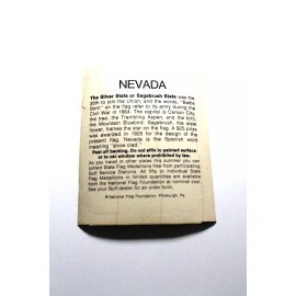 1972 VINTAGE GULF OIL NEVADA STATE FLAG TRAVEL STICKER DECAL WITH HISTORY