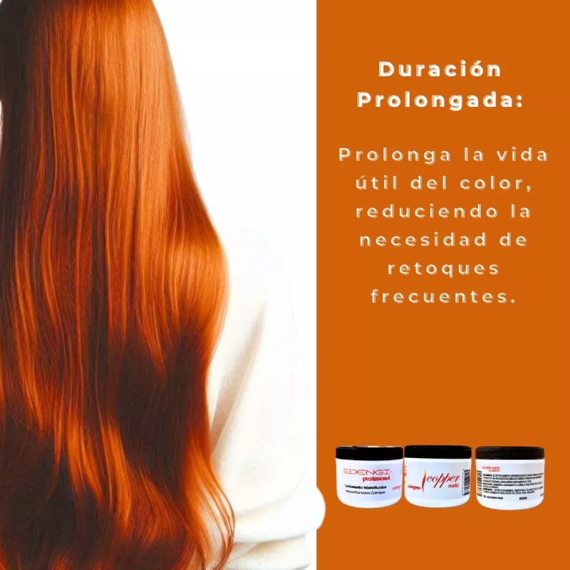 Edengi Kit Shampoo 1lt Copper + Tratamiento Intensificador Copper