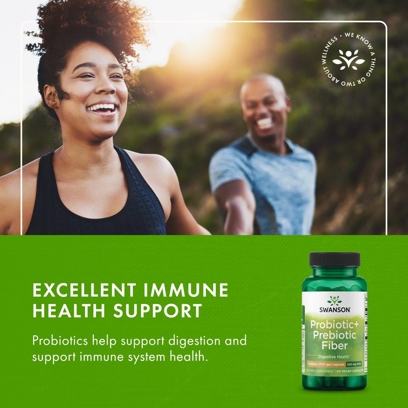 Swanson Prebiotic + Probiotic Fiber - Natural Supplement Promoting Digestive
