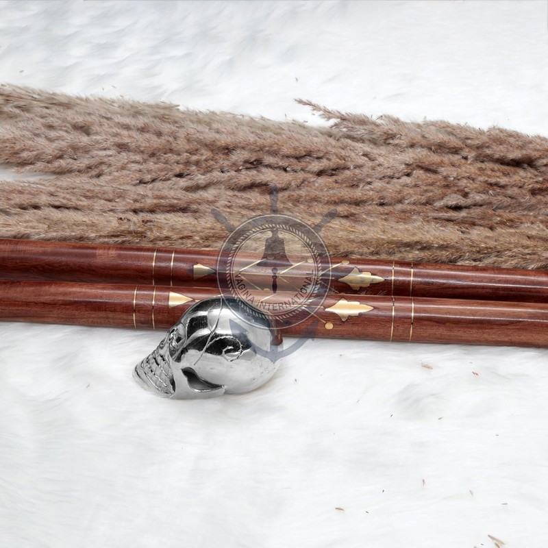 Nagina International's Premium Chromed Deluxe Walking Stick: 36-Inch Rosewood Cane