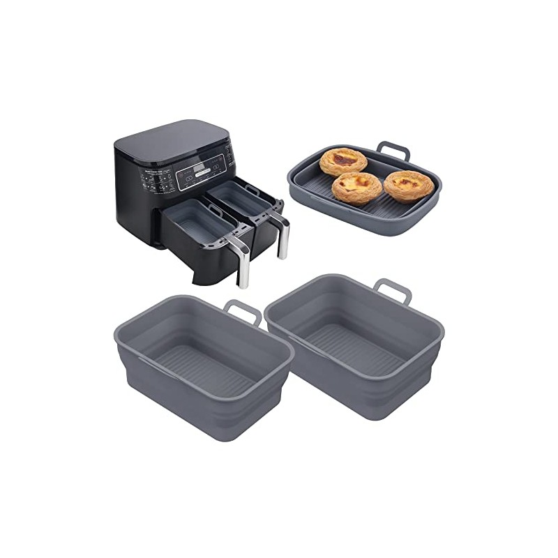 Collapsible Silicone Air Fryer Liners - 2 Pack for Ninja