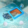 Square Turtle Feeding Ring with Suction Cup, Include 4pcs Nitrifying