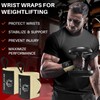 TECEUM Weightlifting Wrist Wraps with Thumb Loop – Beige –