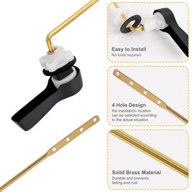 Hibbent Universal Metal Front Mount Toilet Handle Replacement Kit, Brass Toilet Flush Tank Lever with Stainless Steel Flapper Chains for Most Toilets, Oil-Rubbed Bronze Finish