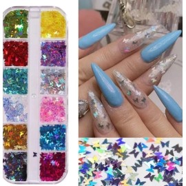 DANYBELLA MODA Y BELLEZA 2 Pack Decoración Acetatos De Mariposas Uñas Acrílicas Gel