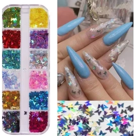 DANYBELLA MODA Y BELLEZA 2 Pack Decoración Acetatos De Mariposas Uñas Acrílicas Gel