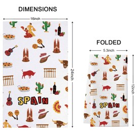 WCGXKO Spain Lover Gift Trip to Spain Gift Spain Kitchen Towel Office Towel Housewarming Gift (Spain Towel1)