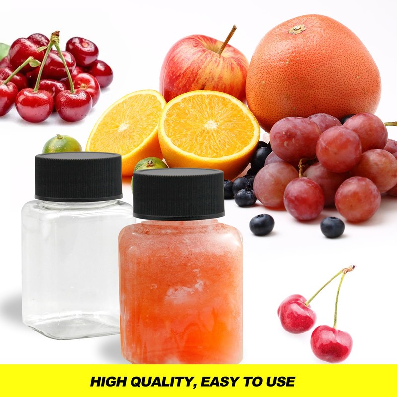 TakFree Small Plastic Juice Bottles with Lids, 12 Pcs 100ml