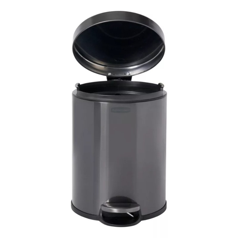 Rubbermaid Commercial Contenedor Redondo Metálico De Pedal 6 Lts. Rubbermaid
