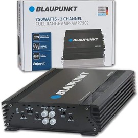 Blaupunkt AMP-7502PRO 750W 2-Channel Amplifier Class AB - Compact Slim Design, Full Range, Crossover, Gain Adjustable