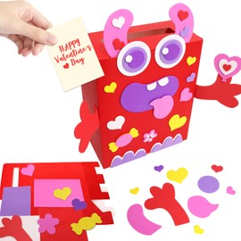 Fancy Land Valentines Box for Kids DIY Monster Valentines Day Crafts for Kids Valentine’s Mailbox Craft Kit Classroom Activities