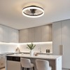 PUSU 15.8" Low Profile LED Ceiling Fans with Light, Reversible
